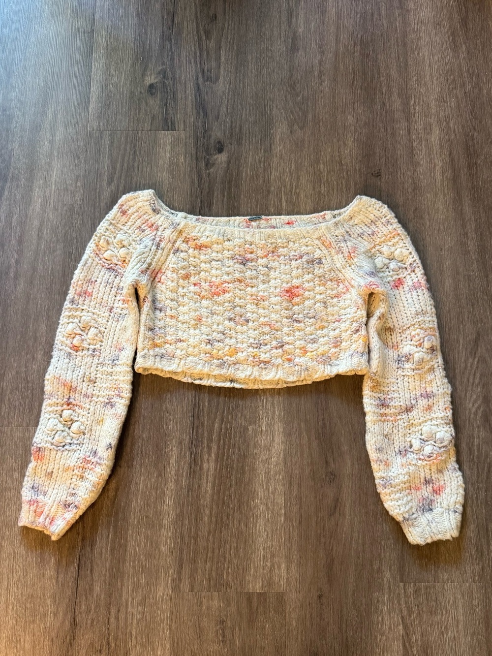 Free People Cream Marled Knit Sweater